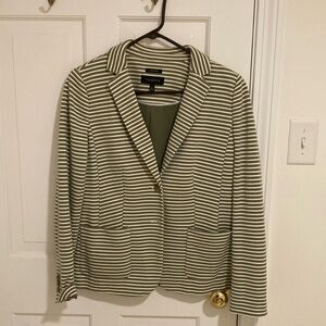 Sage Green and White Striped Aberdeen Blazer